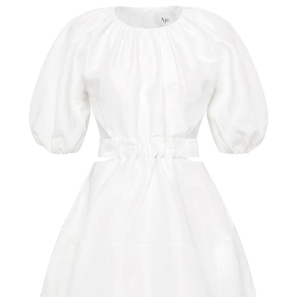 AJE Psychedelia Cut Out Mini Dress White - Picture 2 of 7